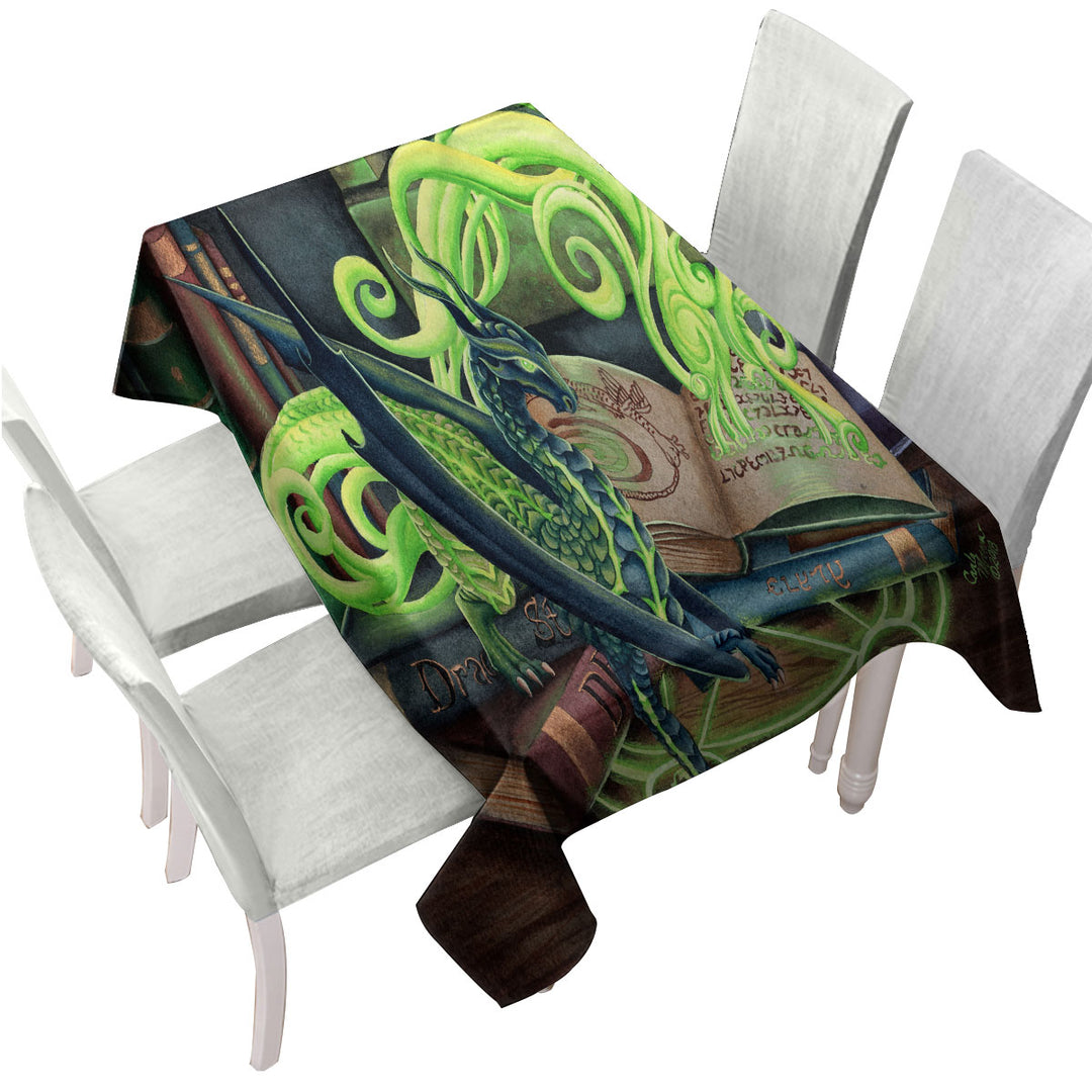 Custom table Covers with Cool Fantasy Art Summoning Dragons