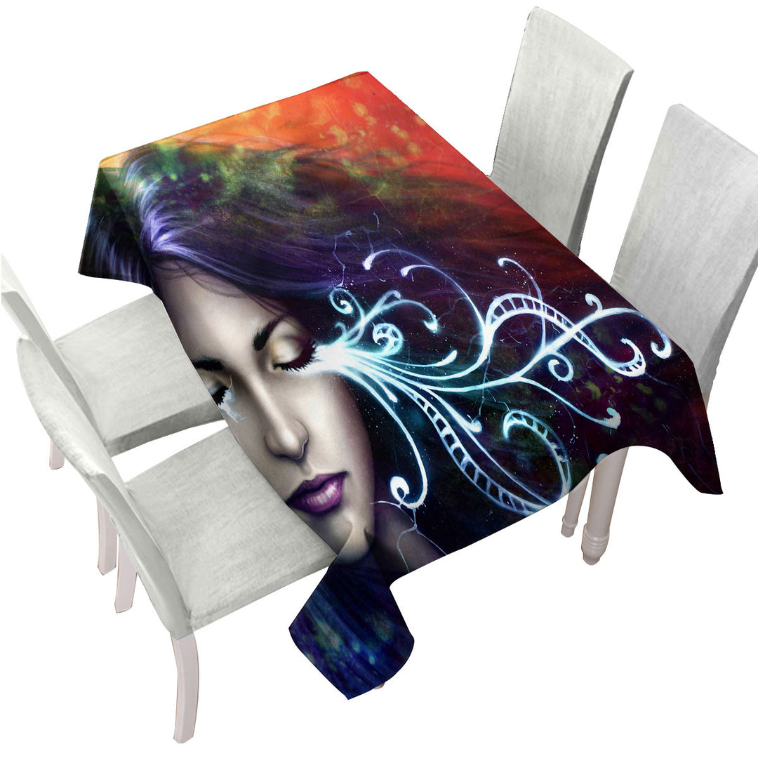 Custom tablecloths with Bittersweet Woman