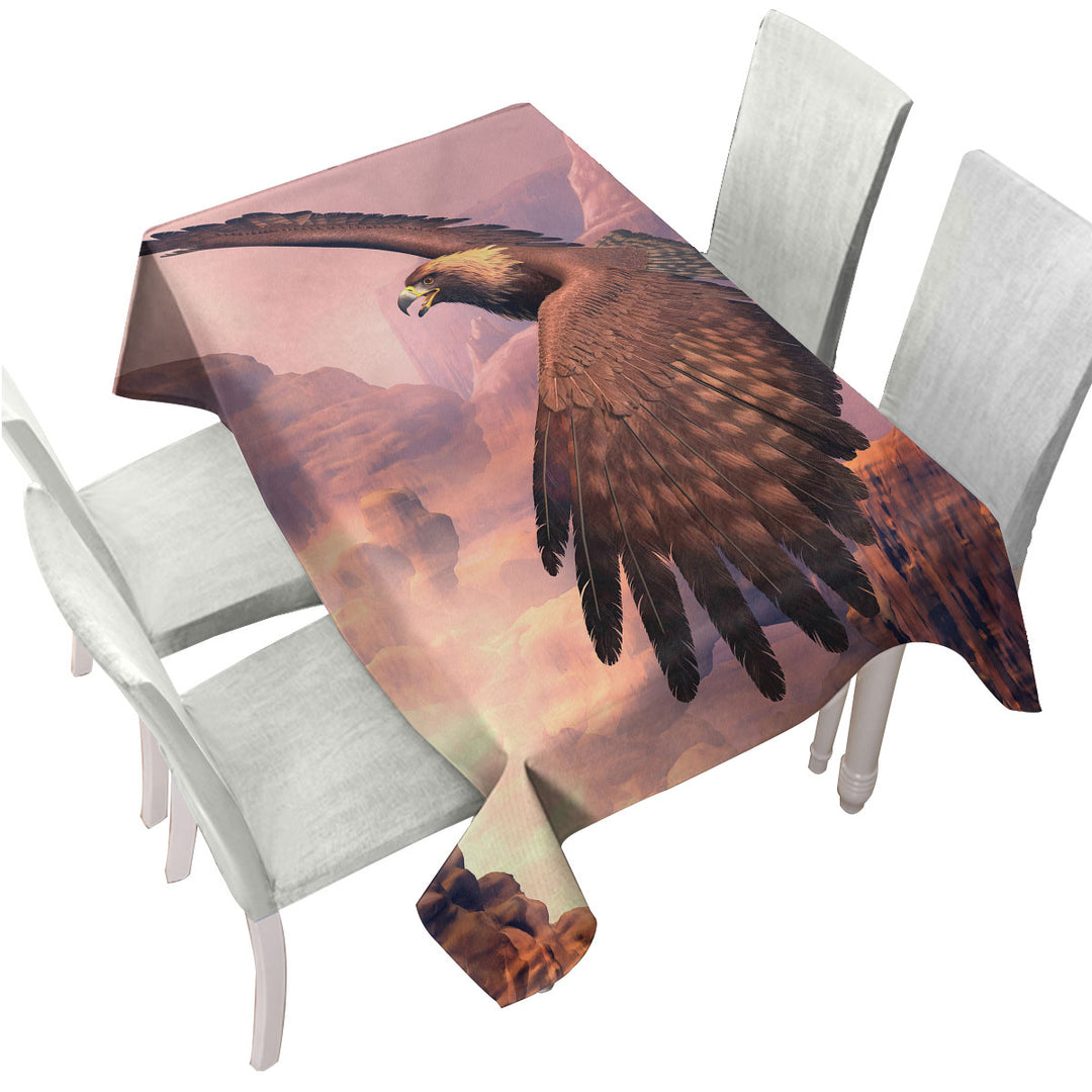 Custom tablecloths with Canyon Flight Nature Art American Eagle