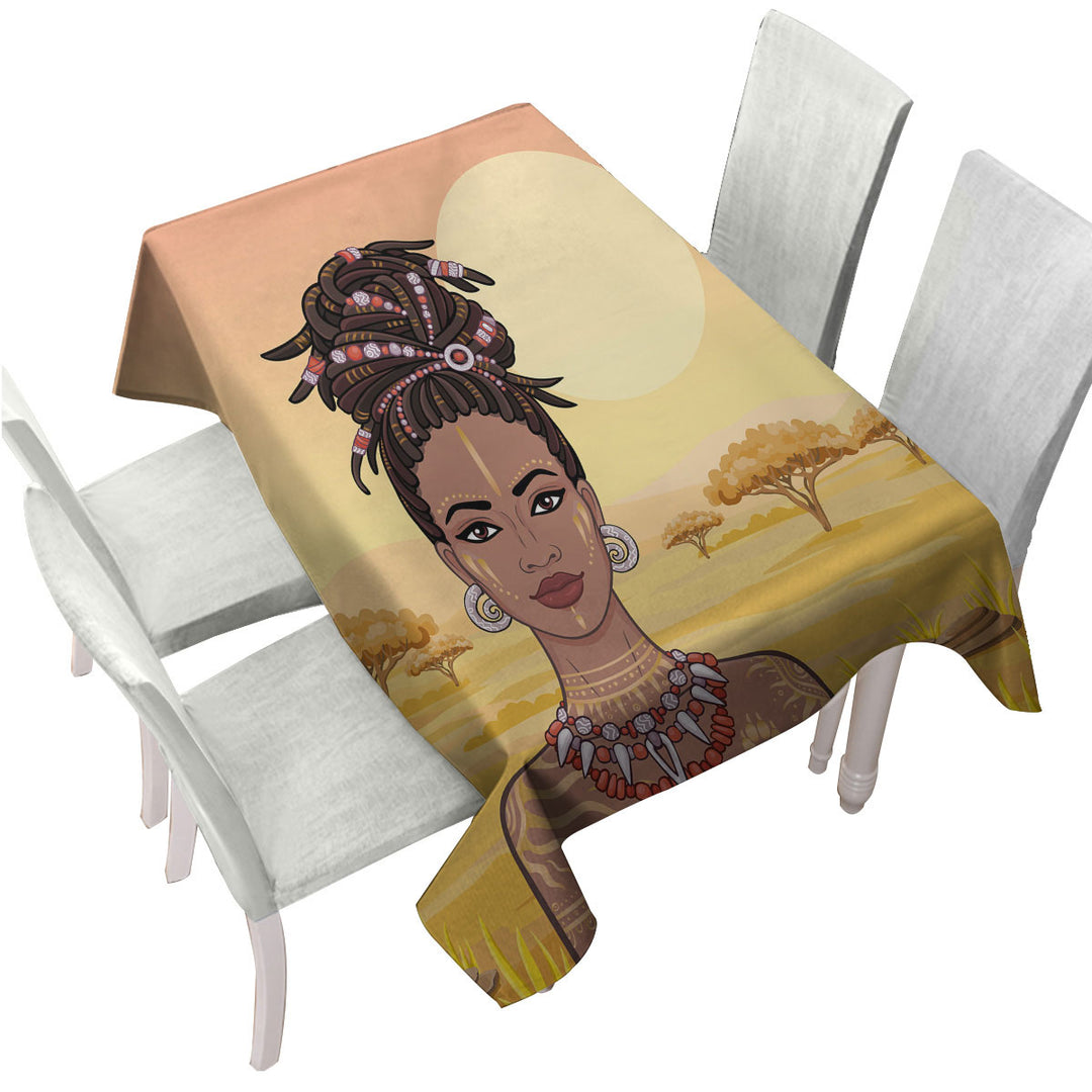 Custom tablecloths with The African View Behind Beautiful African Girl