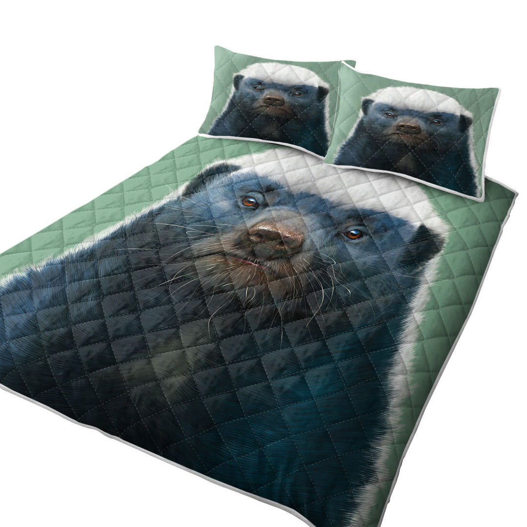 Cute Animal Art Honey Badger King Size Quilt