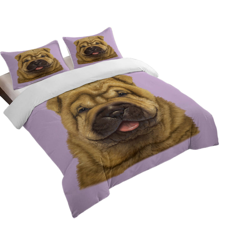 Cute Animal Art Shar Pei Puppy Dog Duvet Cover Queen