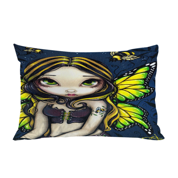 Cute Art Bumblebee Tattoo on Butterfly Fairy Custom Pillow Cases