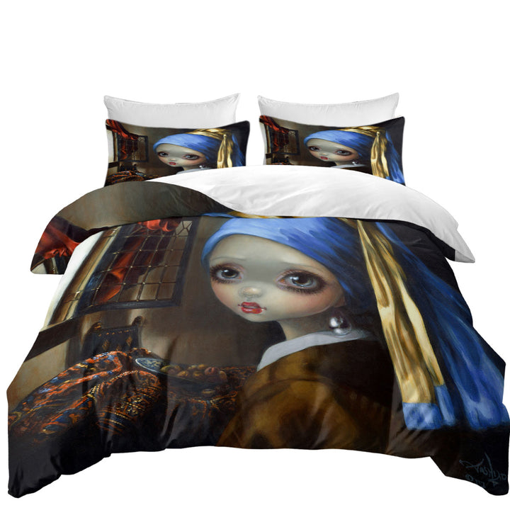 Cute Art Girl With a Pearl Earring Duvet Cover