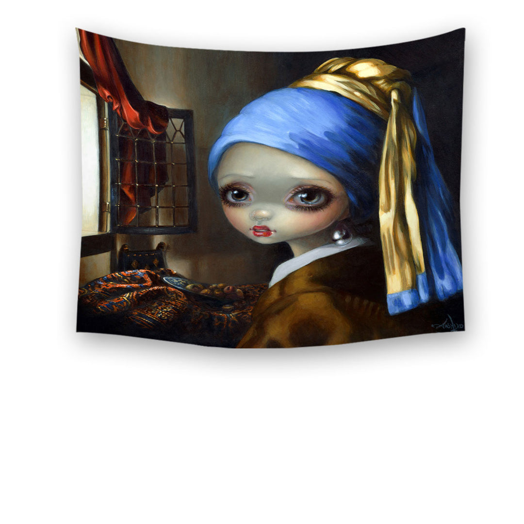 Cute Art Girl With a Pearl Earring Tapestry