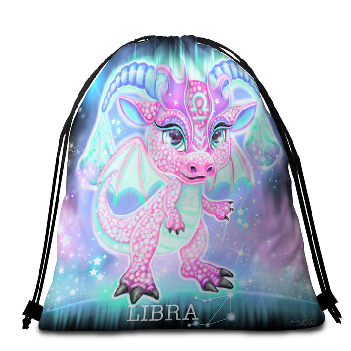 Cute Beach Towel Bags Gift Ideas Girly Libra Lil Dragon