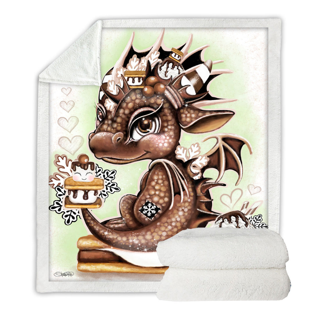 Cute Blankets for Kids Hot Chocolate and Smores Lil Dragon