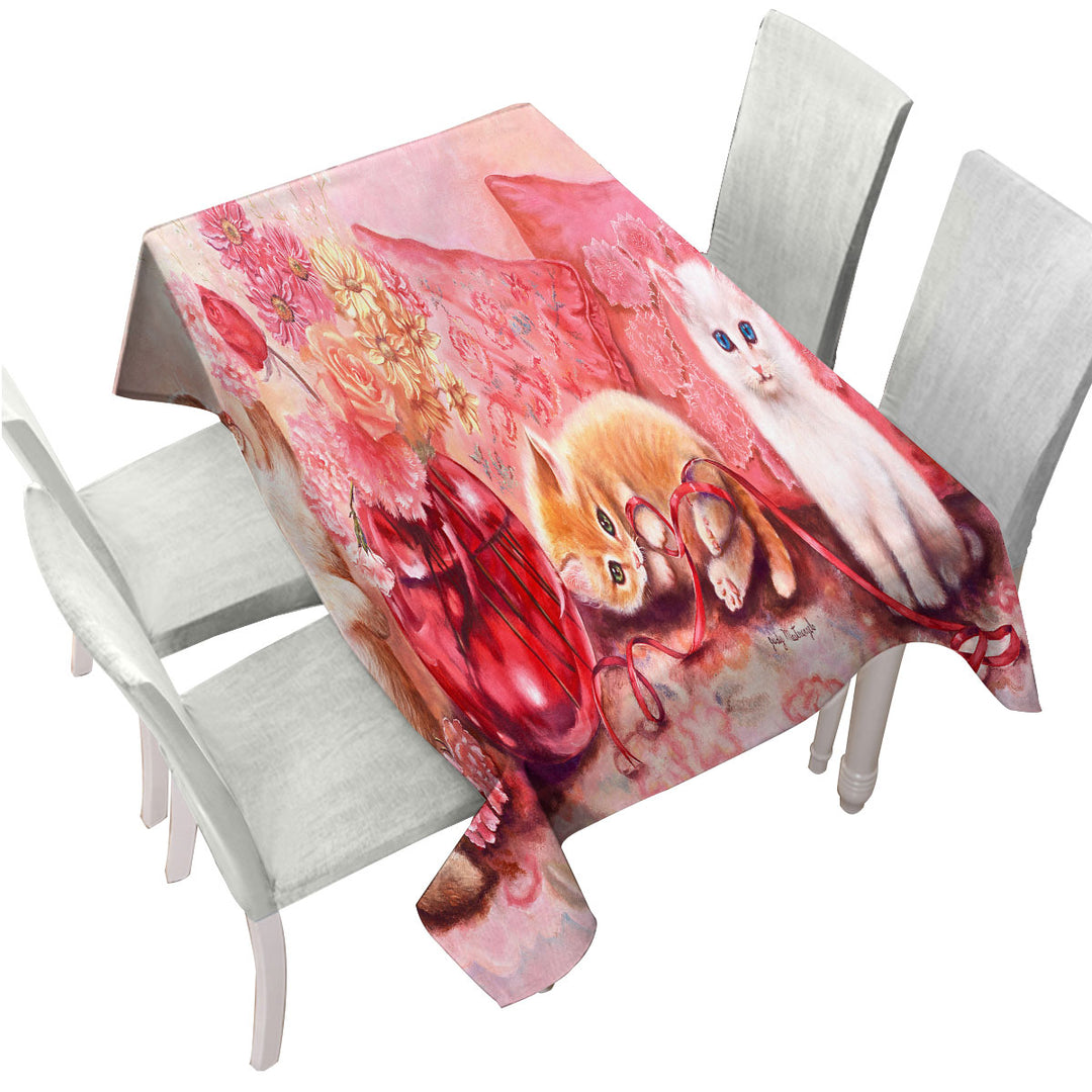 Cute Cat Art the Three Adorable Kittens Tablecloths