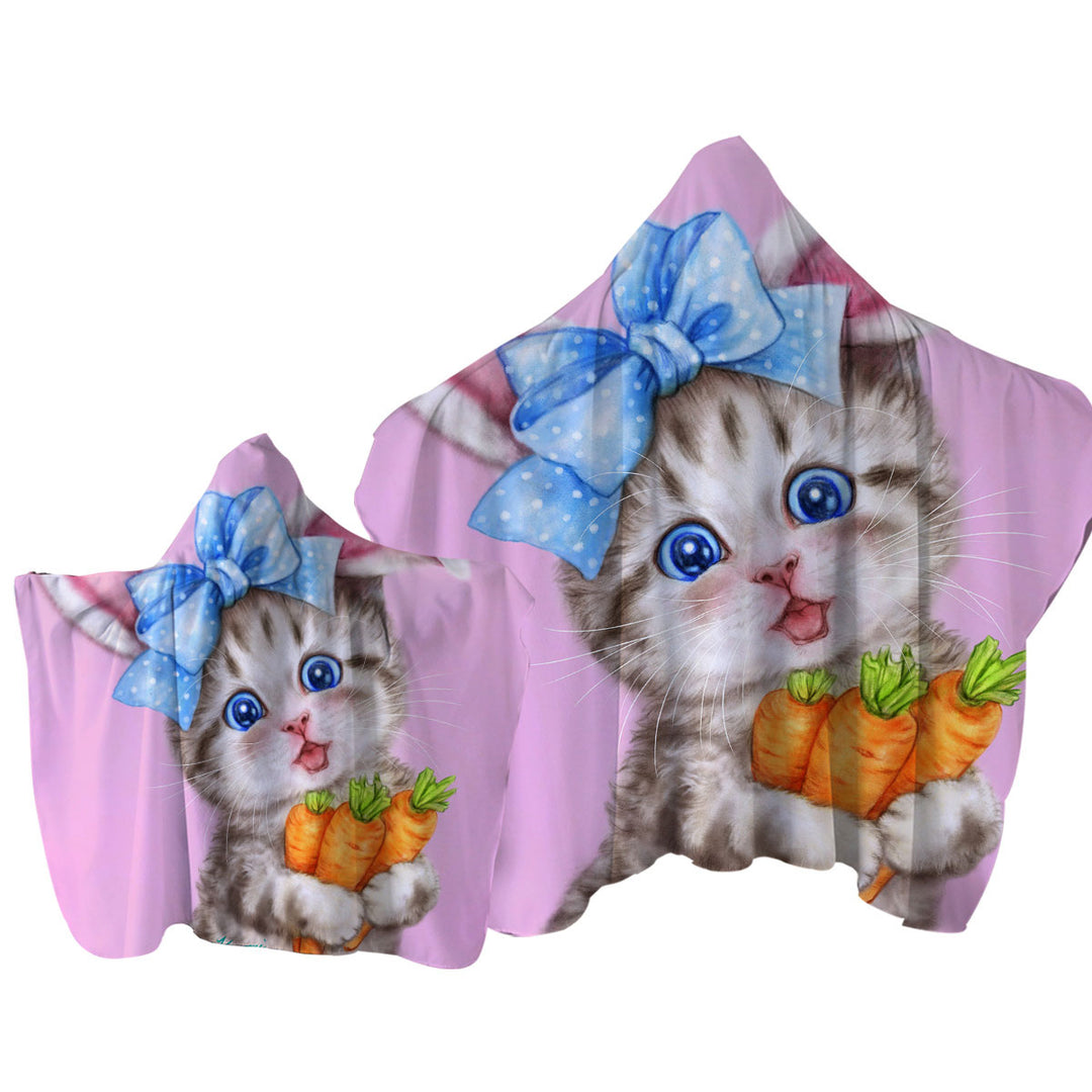 Cute Cat Drawings for Kids the Rabbit Kitten Towel Hoodie