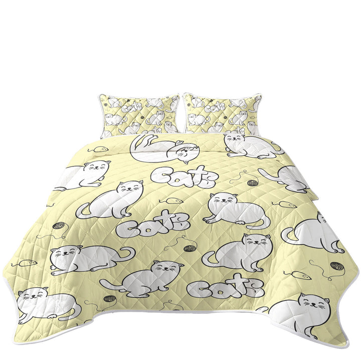 Cute Cats Drawings Coverlet