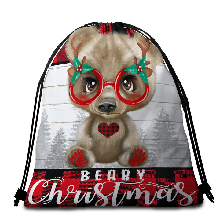 Cute Christmas Bear Beary Christmas Beach Towel Pack