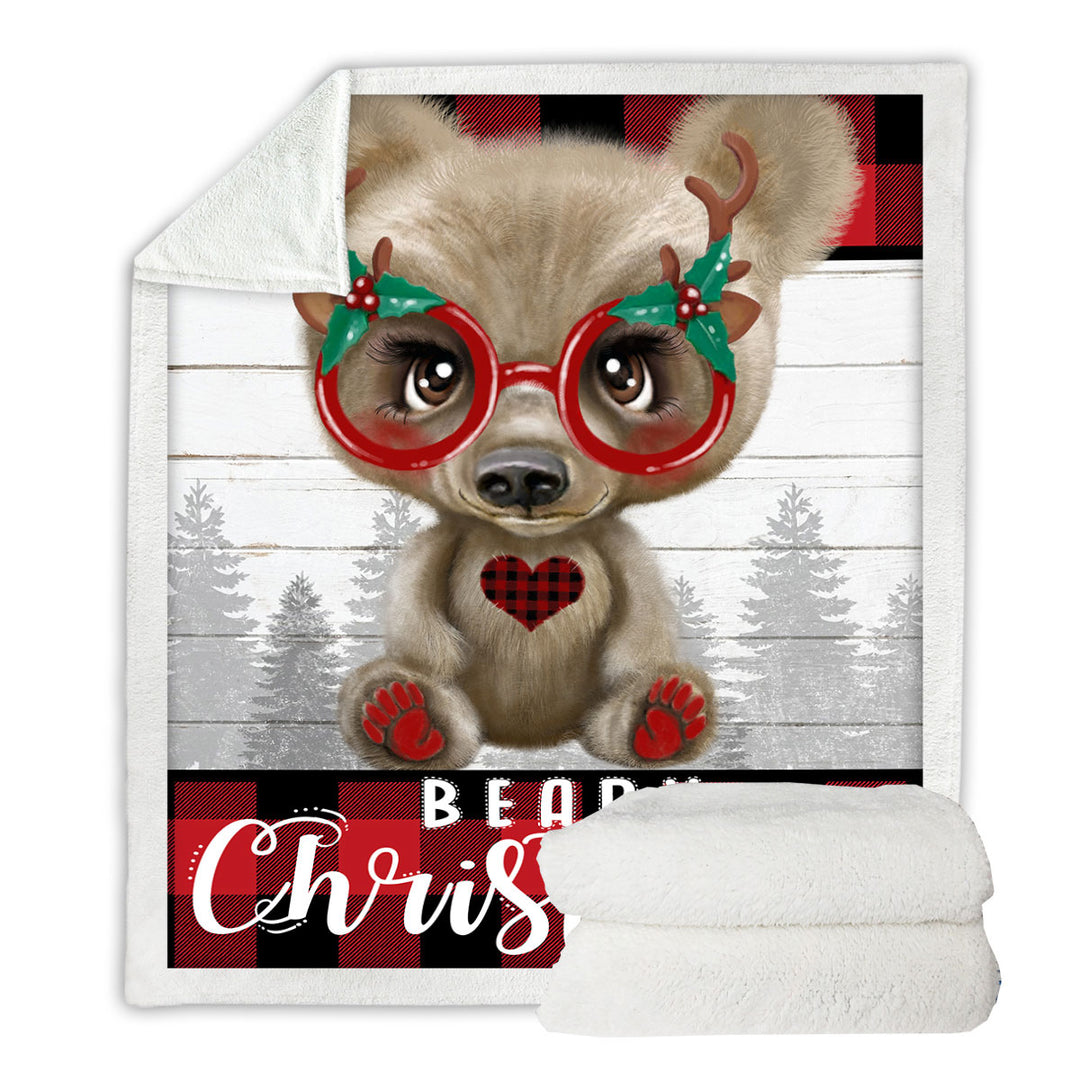 Cute Christmas Bear Beary Christmas Couch Throws