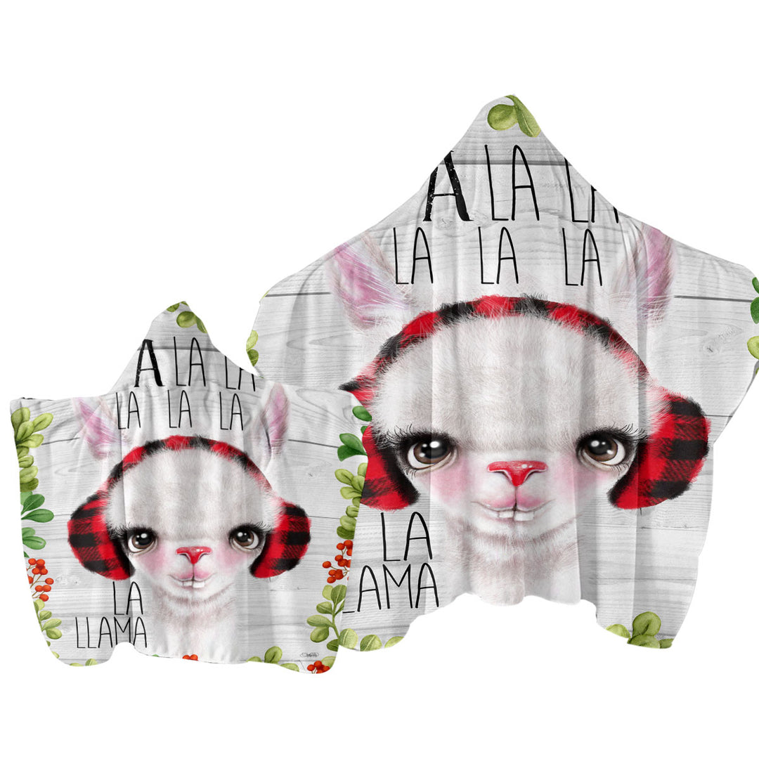 Cute Christmas Fa La La Llama Towel Hoodie