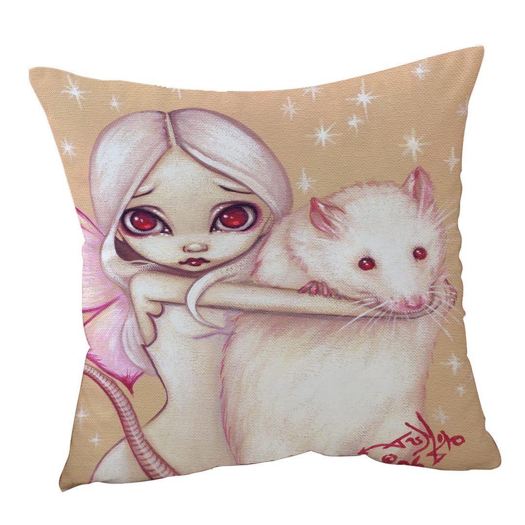 Cute Fairy and Beautiful Rat Cushion Cover