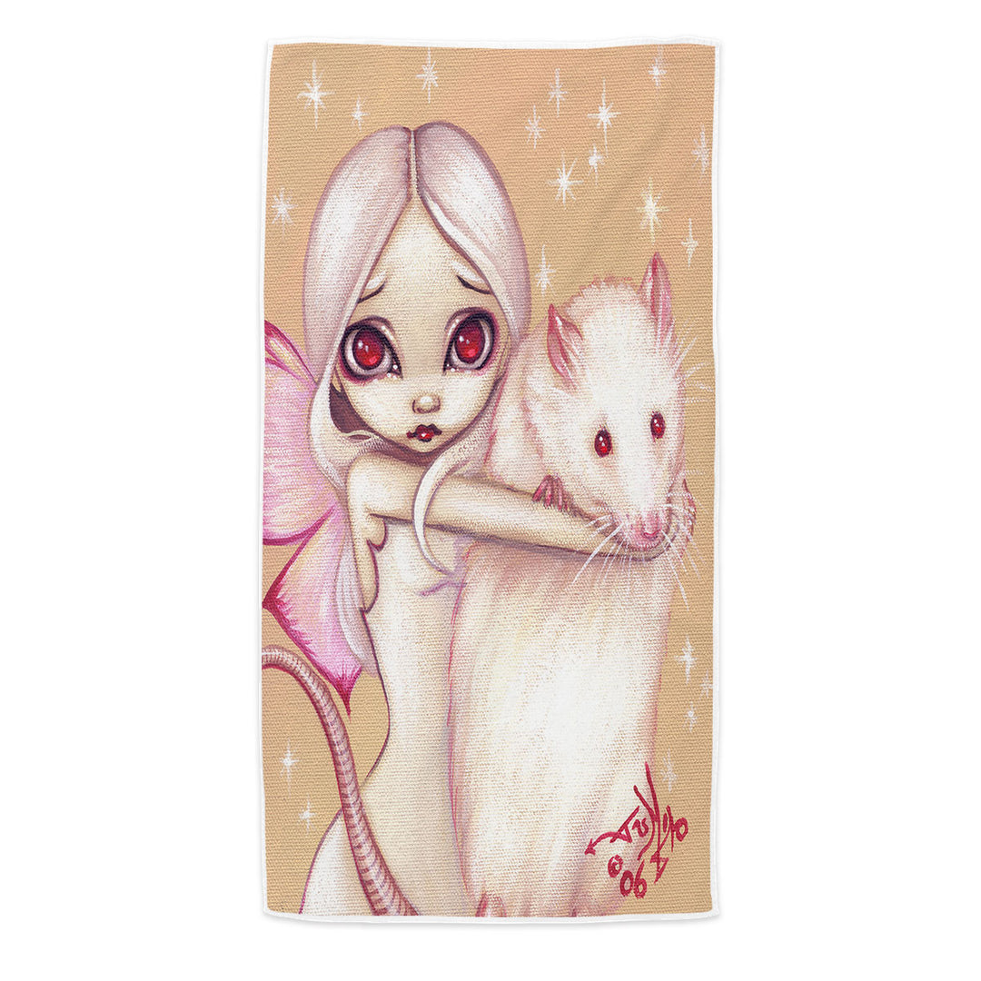 Cute Fairy and Beautiful Rat Microfiber Beach Towel