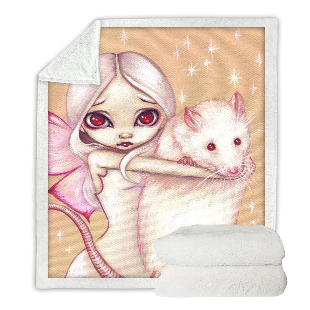 Cute Fairy and Beautiful Rat Sherpa Blanket