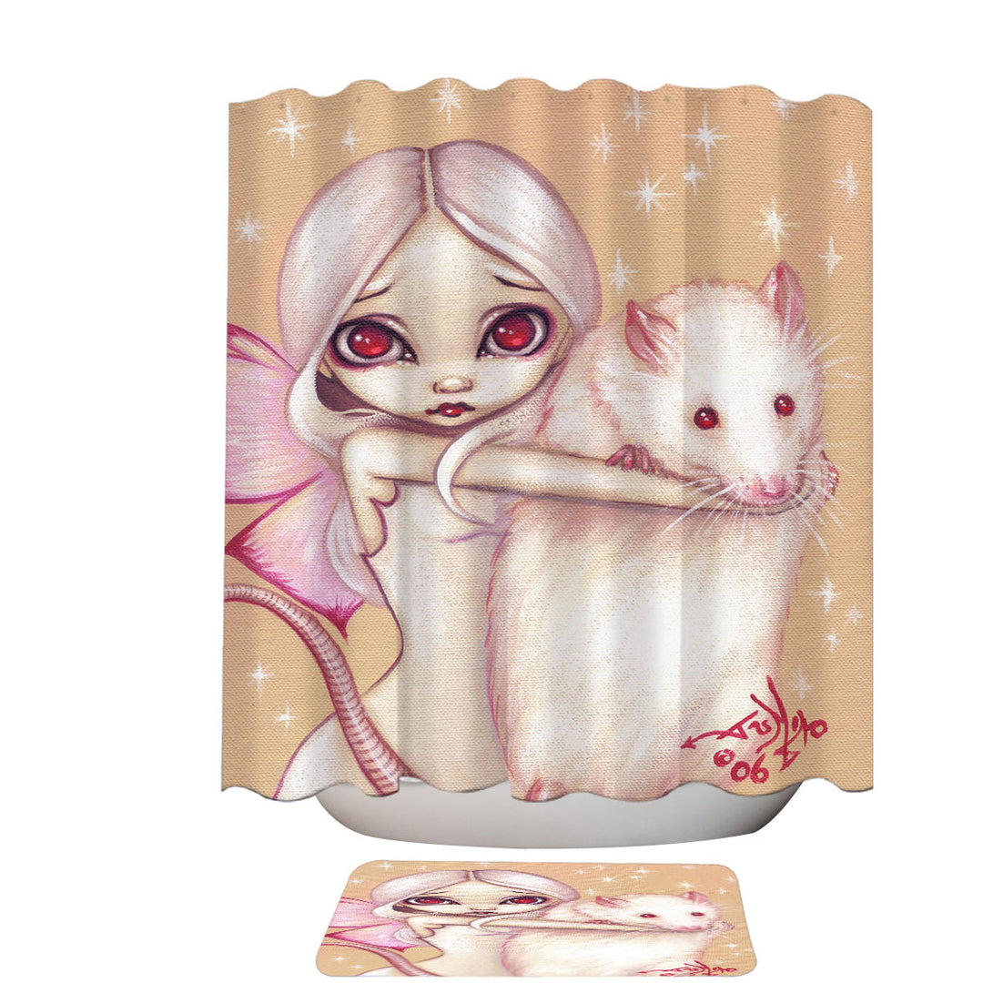 Cute Fairy and Beautiful Rat Shower Curtain