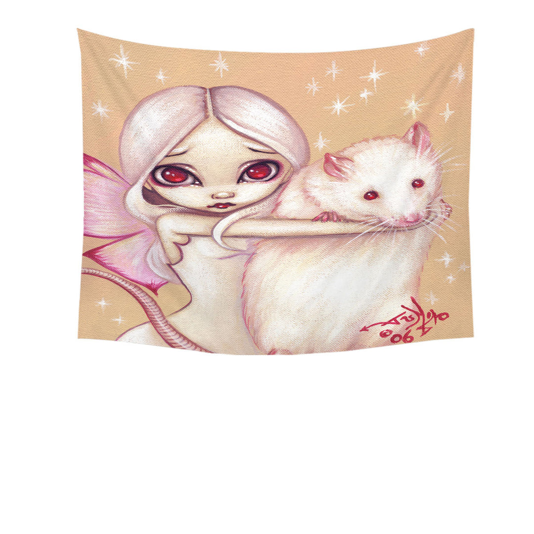 Cute Fairy and Beautiful Rat Tapestry Wall Decor