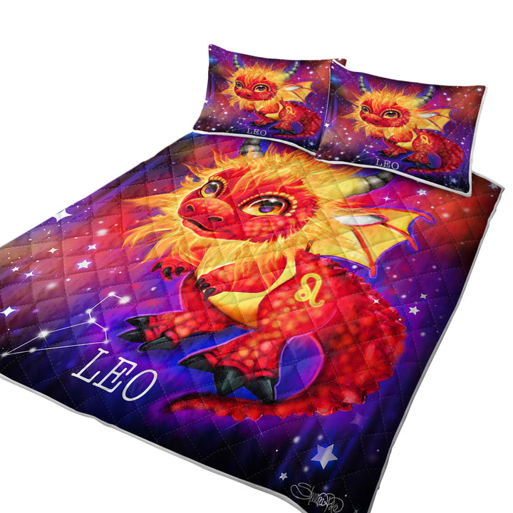 Cute Fantasy Art Leo Lil Dragon Coverlets