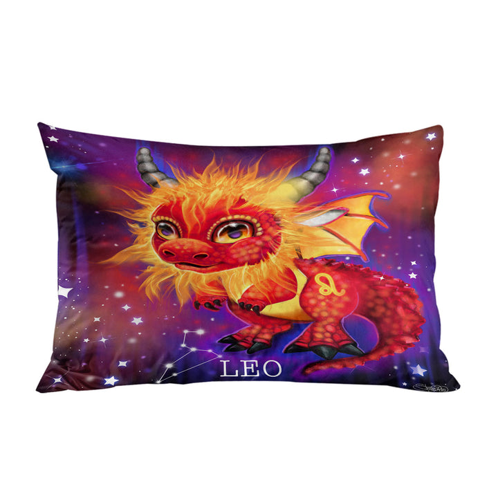 Cute Fantasy Art Leo Lil Dragon Pillowcase