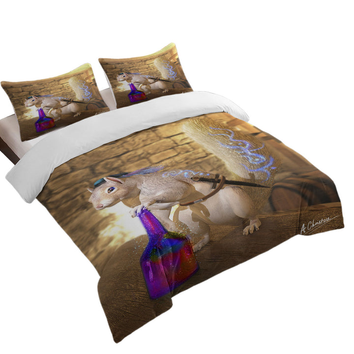 Cute Fantasy Art Snowspeed the Squirrel Coverlets