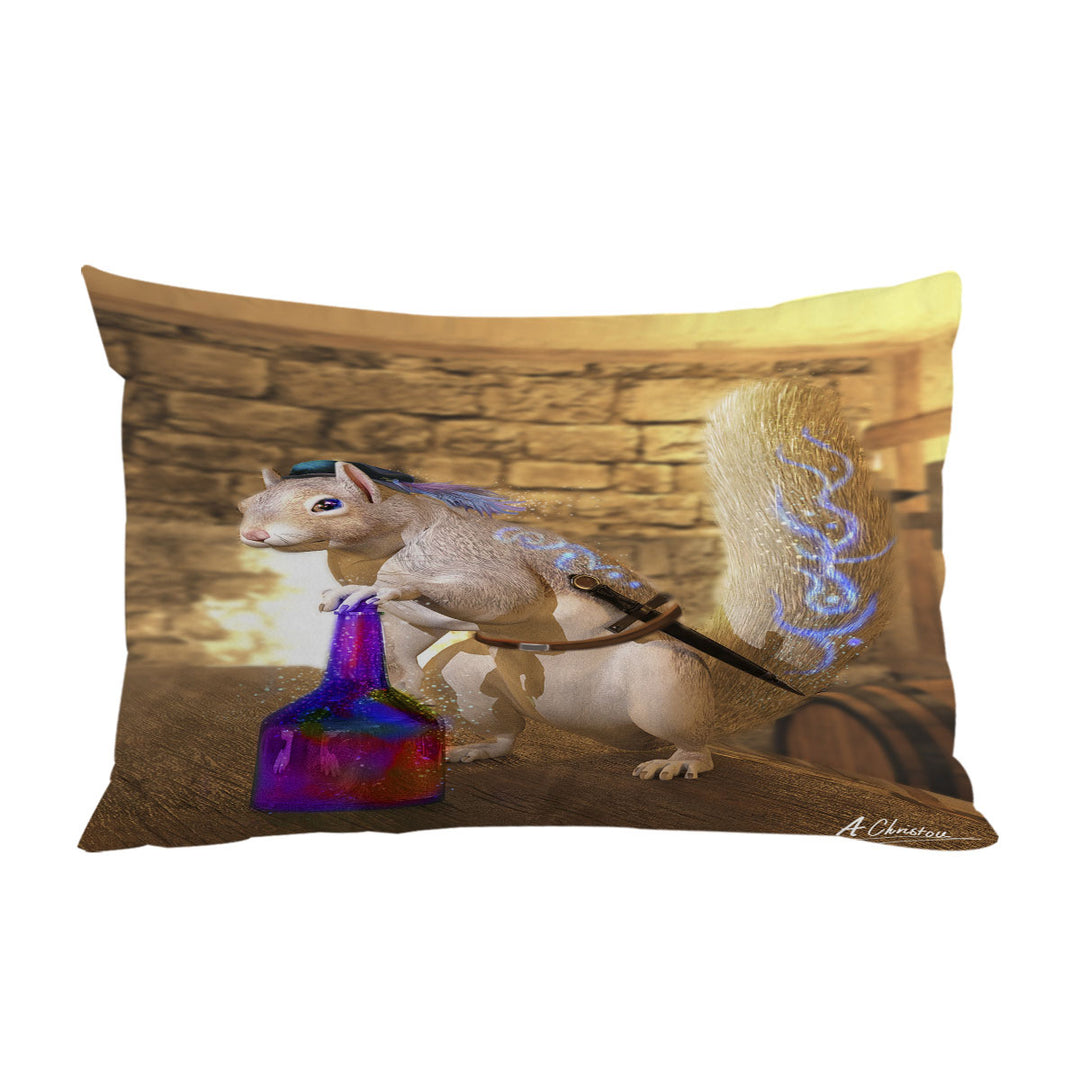 Cute Fantasy Art Snowspeed the Squirrel King Pillow Cases