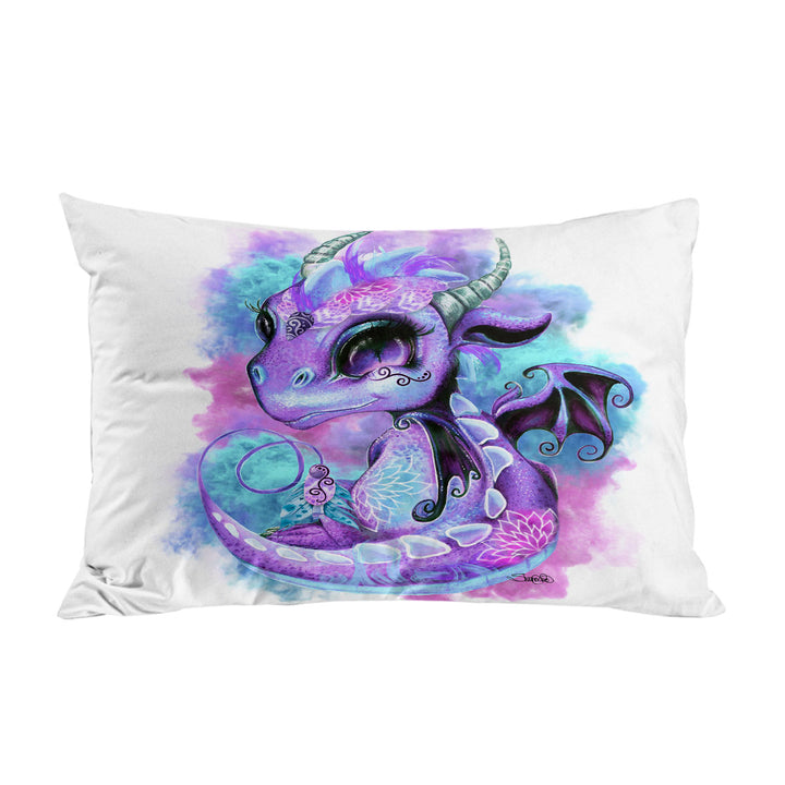 Cute Fantasy Art Wind Spirit Lil Dragon King Pillow Cases