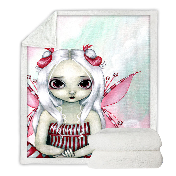 Cute Fleece Blankets Pinkish Little Fairy the Peppermint Pretty