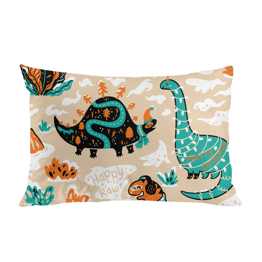 Cute Funny Wintry Dinosaurs King Pillow Cases