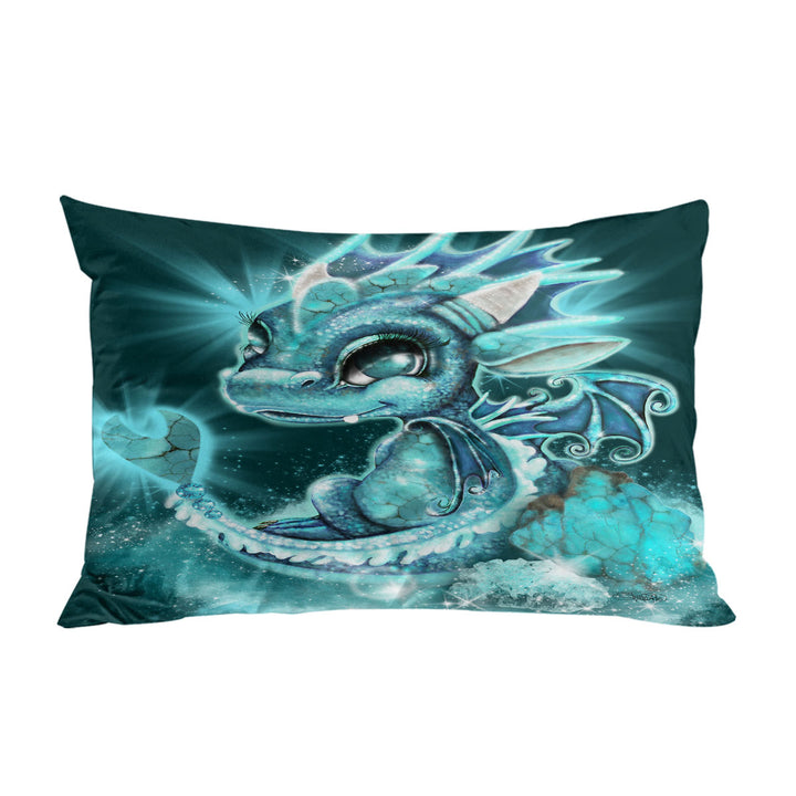 Cute Gift December Turquoise Birthstone Lil Dragon Pillowcases