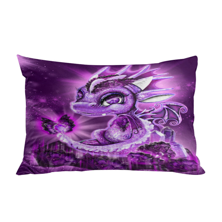 Cute Gift February Amethyst Birthstone Lil Dragon Pillowcase