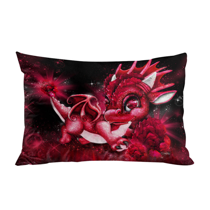 Cute Gift January Garnet Birthstone Lil Dragon Pillowcase