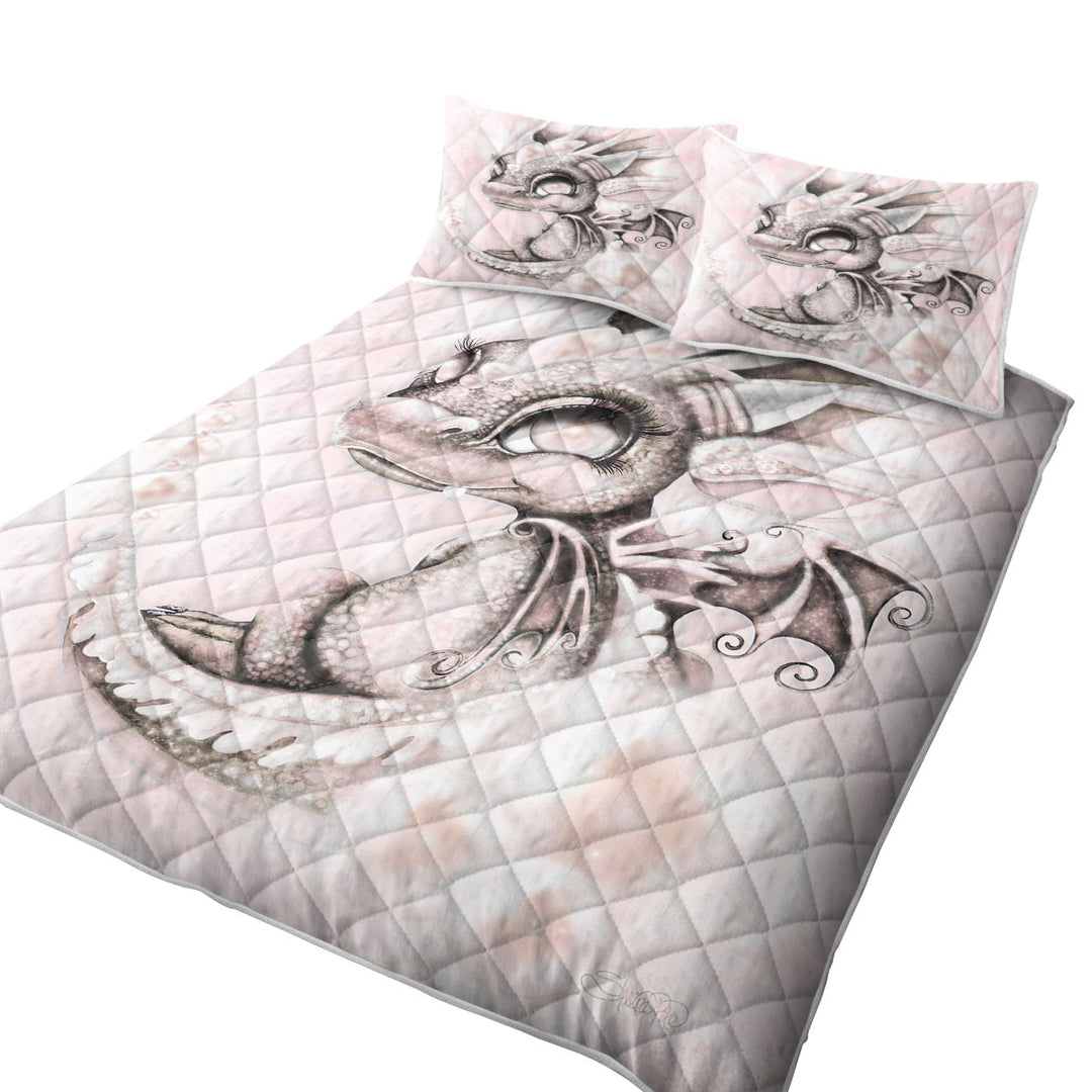 Cute Gift June Pearl Birthstone Lil Dragon California King Quilt Sets