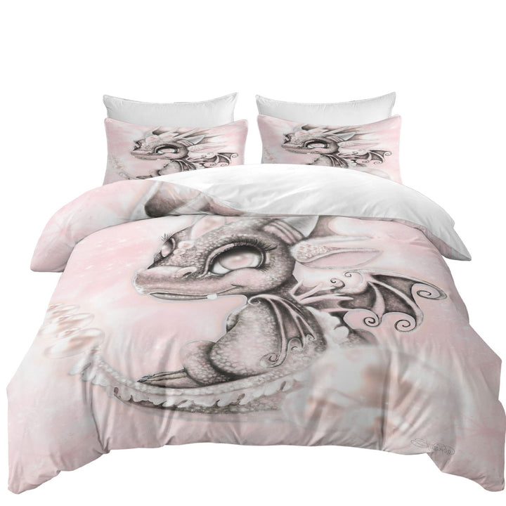 Cute Gift June Pearl Birthstone Lil Dragon Oversized King Duvet Cover