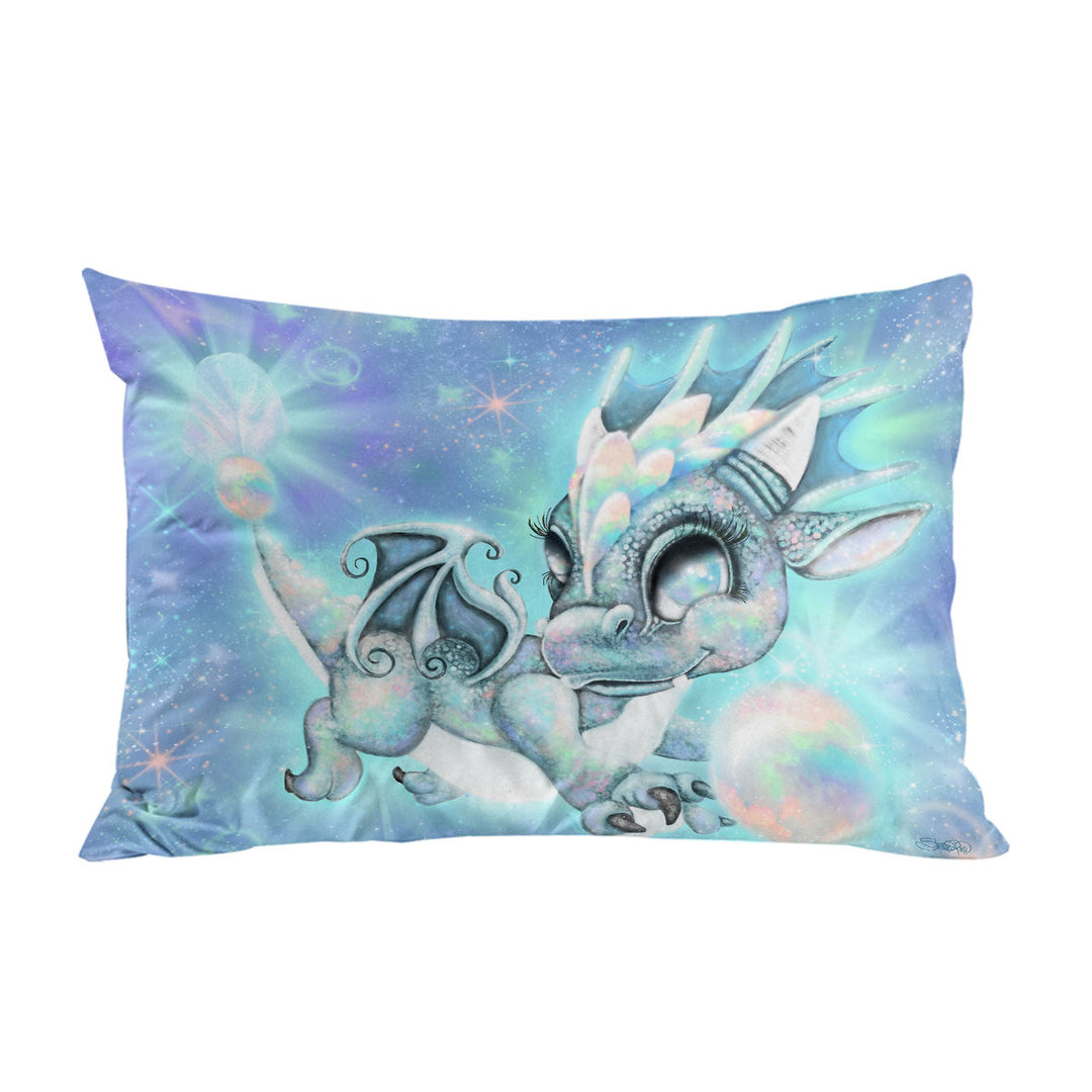 Cute Gift October Opal Birthstone Lil Dragon Pillow Case Covers