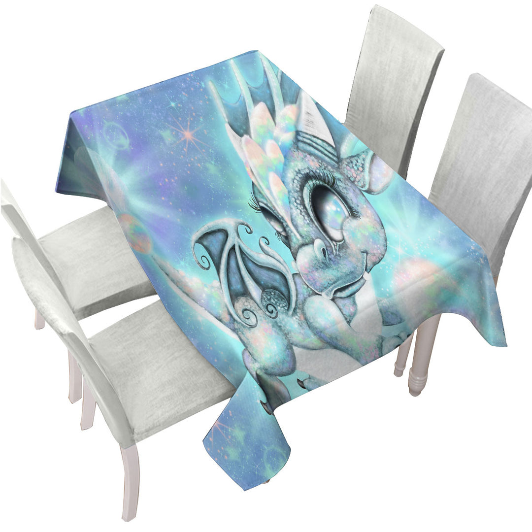 Cute Gift October Opal Birthstone Lil Dragon Tablecloths