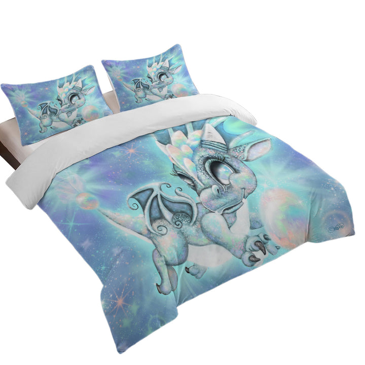 Cute Gift October Opal Birthstone Lil Dragon Twin xl Duvet Covers