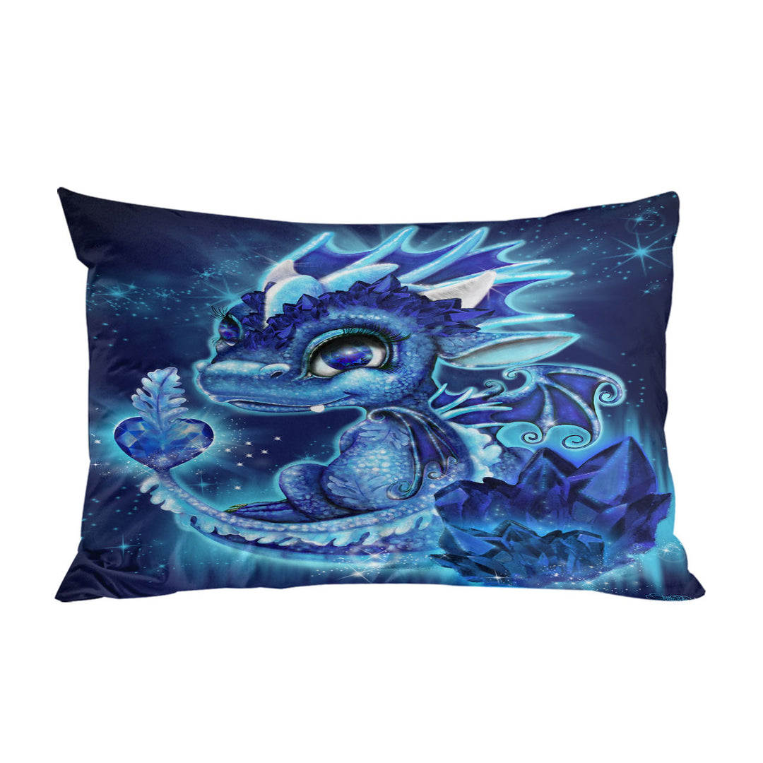 Cute Gift September Sapphire Birthstone Lil Dragon King Pillow Cases