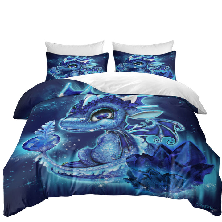 Cute Gift September Sapphire Birthstone Lil Dragon Twin xl Duvet Covers