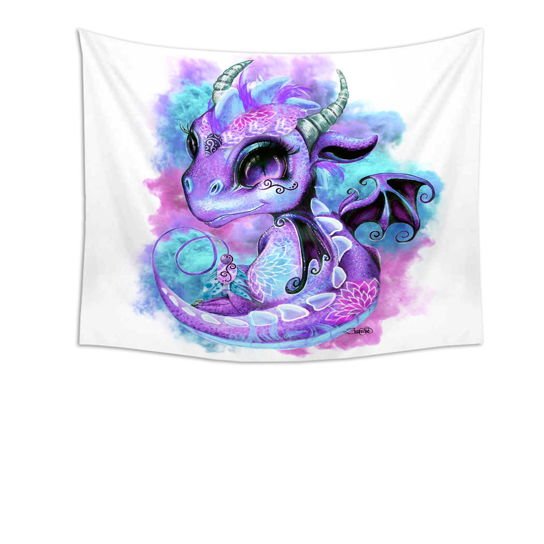 Cute Girls Room Decor Tapestries Fantasy Art Wind Spirit Lil Dragon