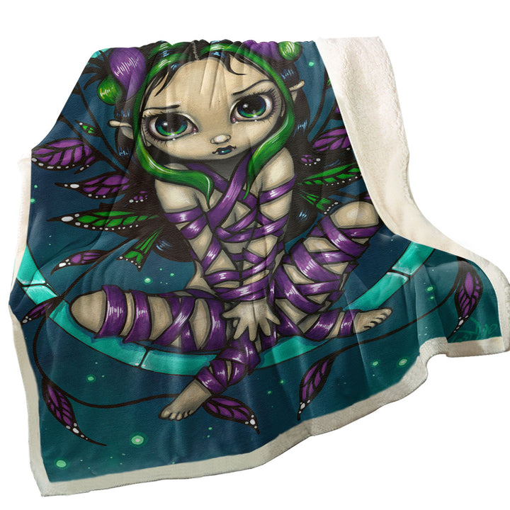 Cute Girls Sofa Blankets Purple Ribbon Fairy