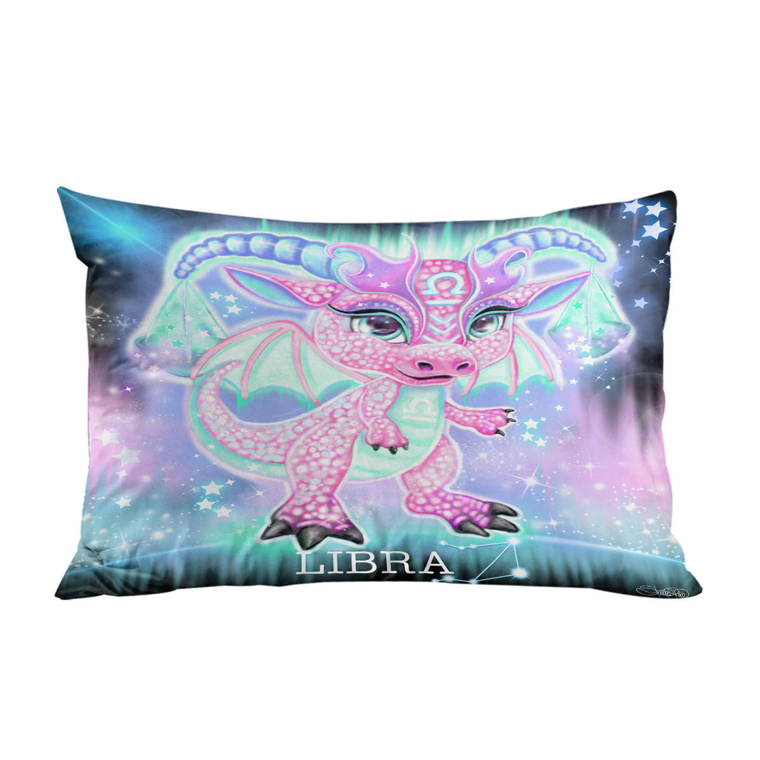 Cute Girly Libra Lil Dragon Pillow Cases