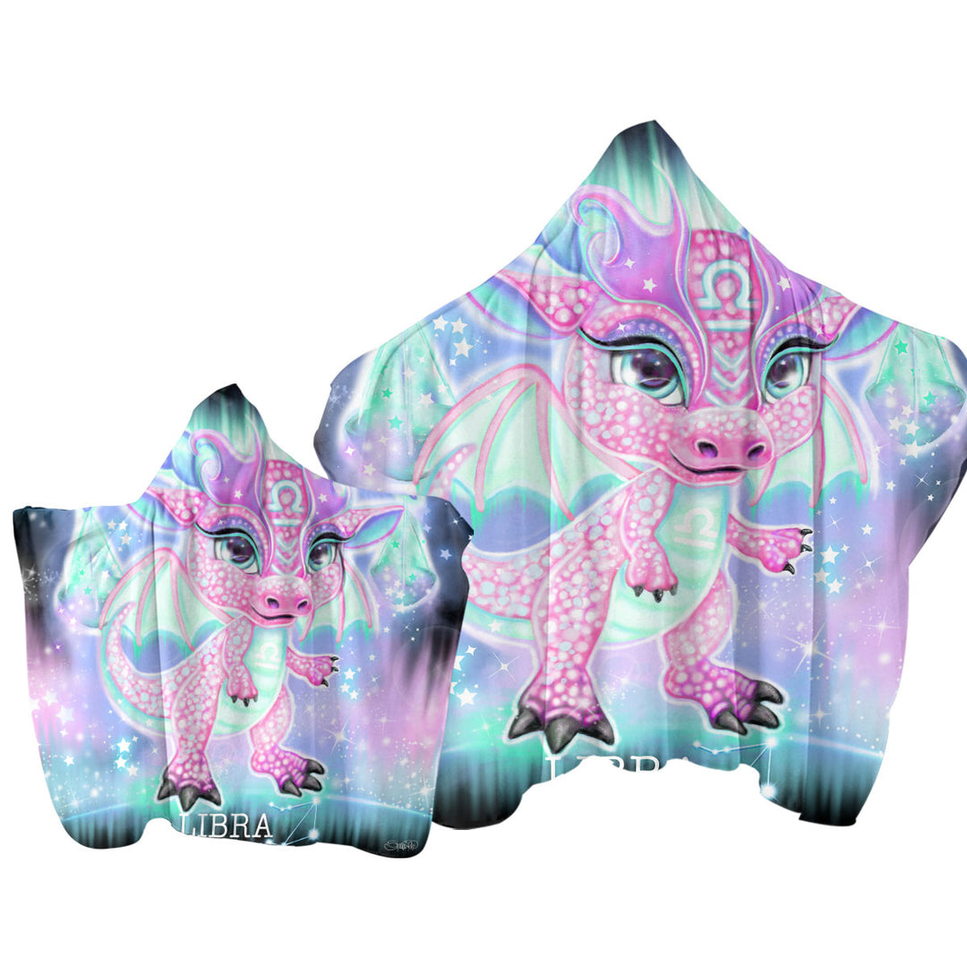 Cute Girly Libra Lil Dragon Towel with Hood