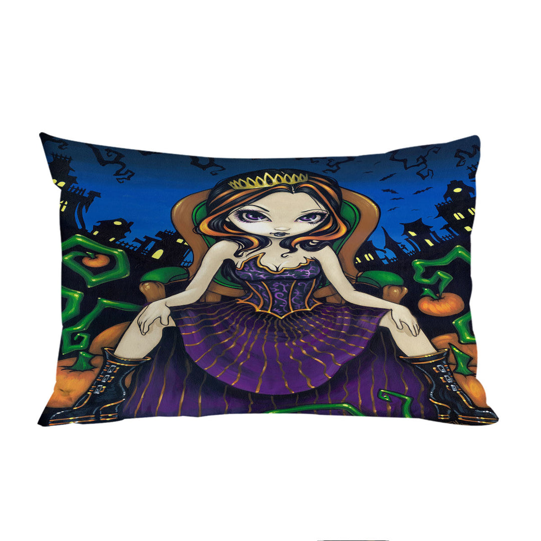 Cute Goth Girl Queen of Halloween Pillow Cases