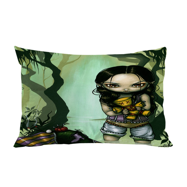 Cute Goth Girl and Voodoo In The Bayou Custom Pillow Cases