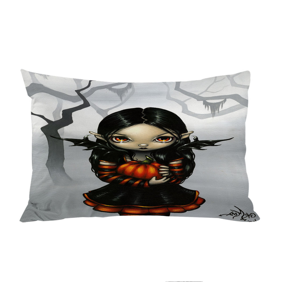 Cute Halloween Design Goth Fairy Pumpkin Pixie Pillowcase