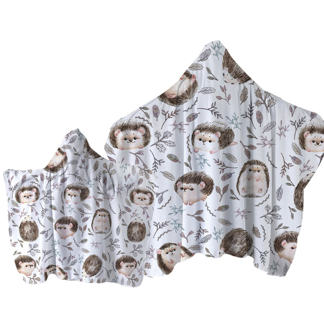 Cute Hedgehog Pattern Towel Hoodie