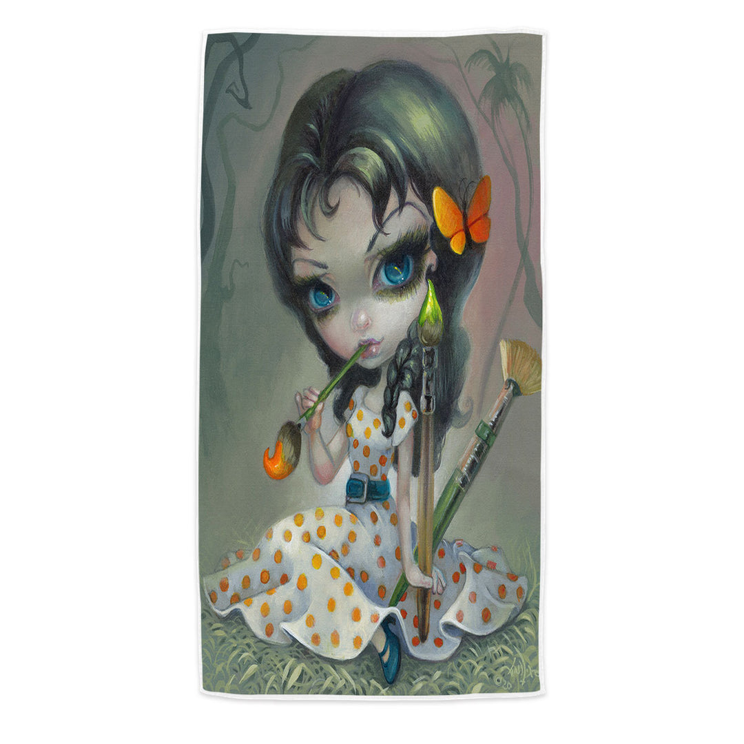 Cute Kids Art Adorable Little Painting Pixie Beach Towel