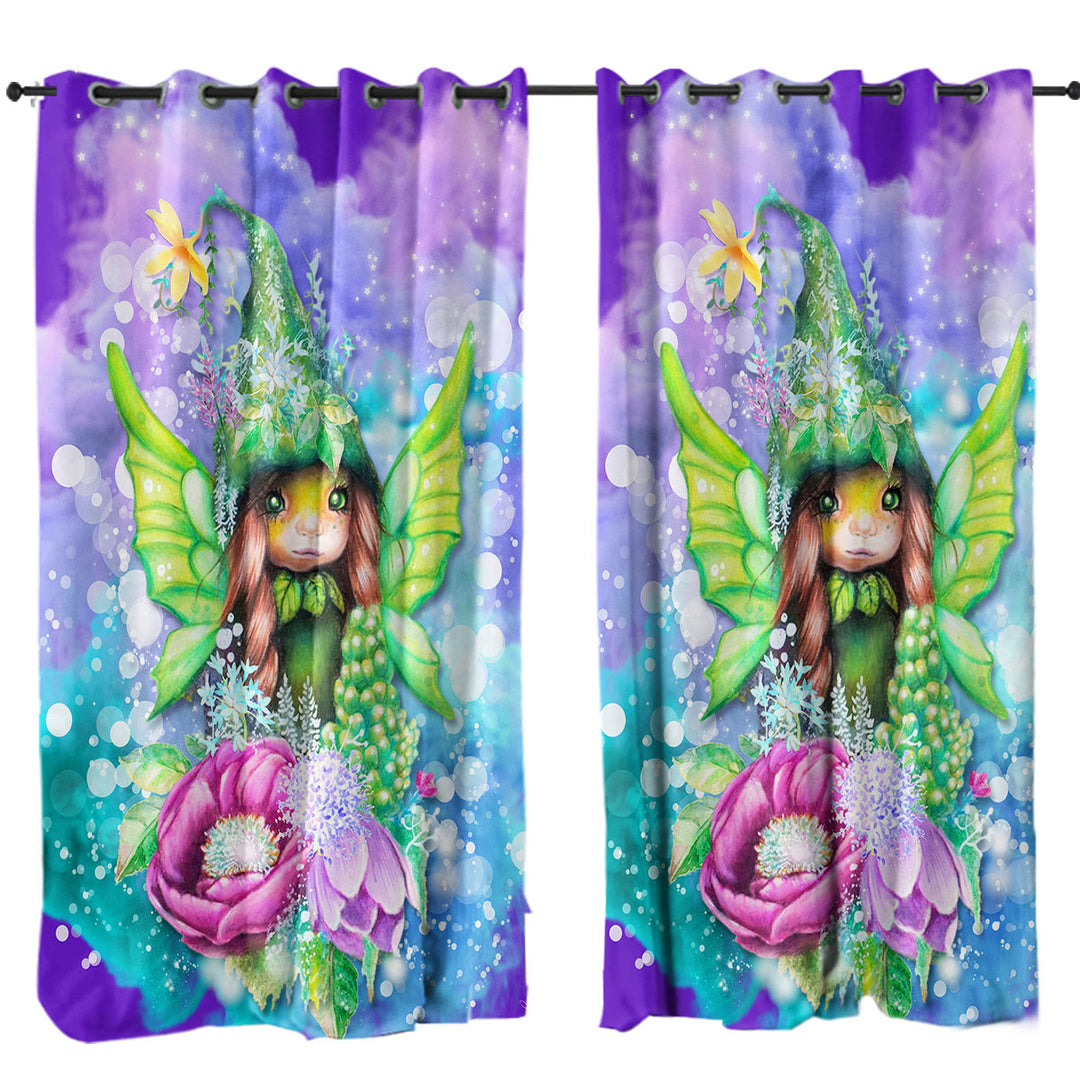 Cute Kids Art Flowery Little Pixie Curtain