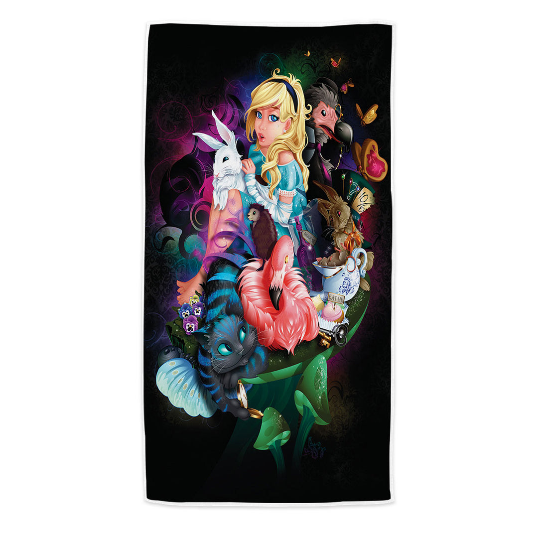 Cute Kids Beach Towels Fantasy Art Alice Adventures